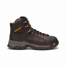 Caterpillar Carbondate Composite Toe Work Férfi Vízálló Cipő Sötét Barna, HU-T061